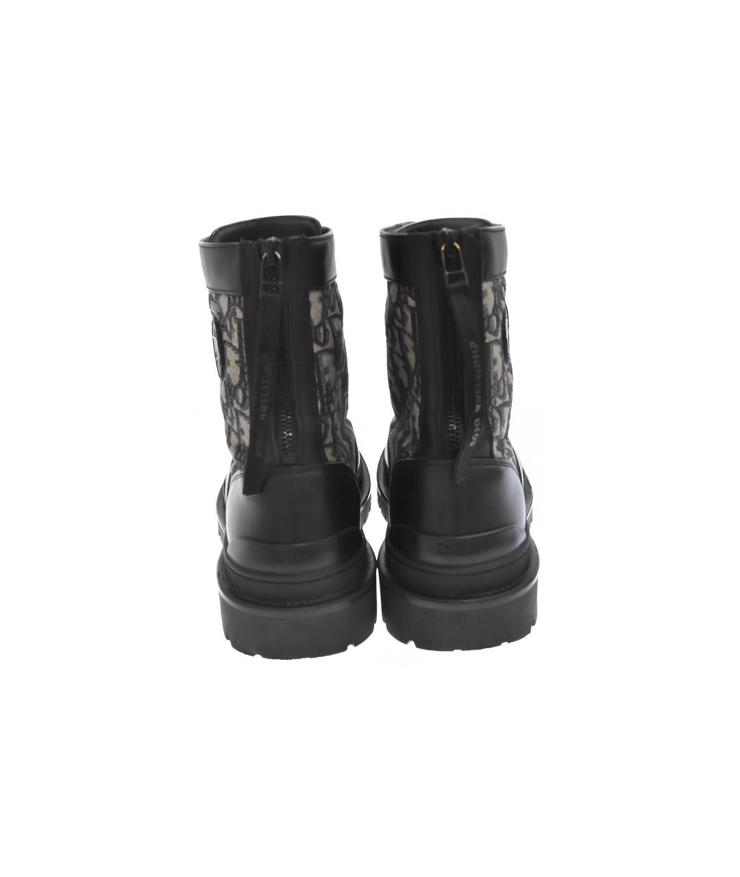 CHRISTIAN DIOR Черные кожаные высокие ботинки, фото 4