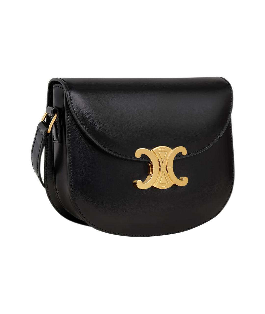 CELINE Черная кожаная сумка через плечо, фото 2