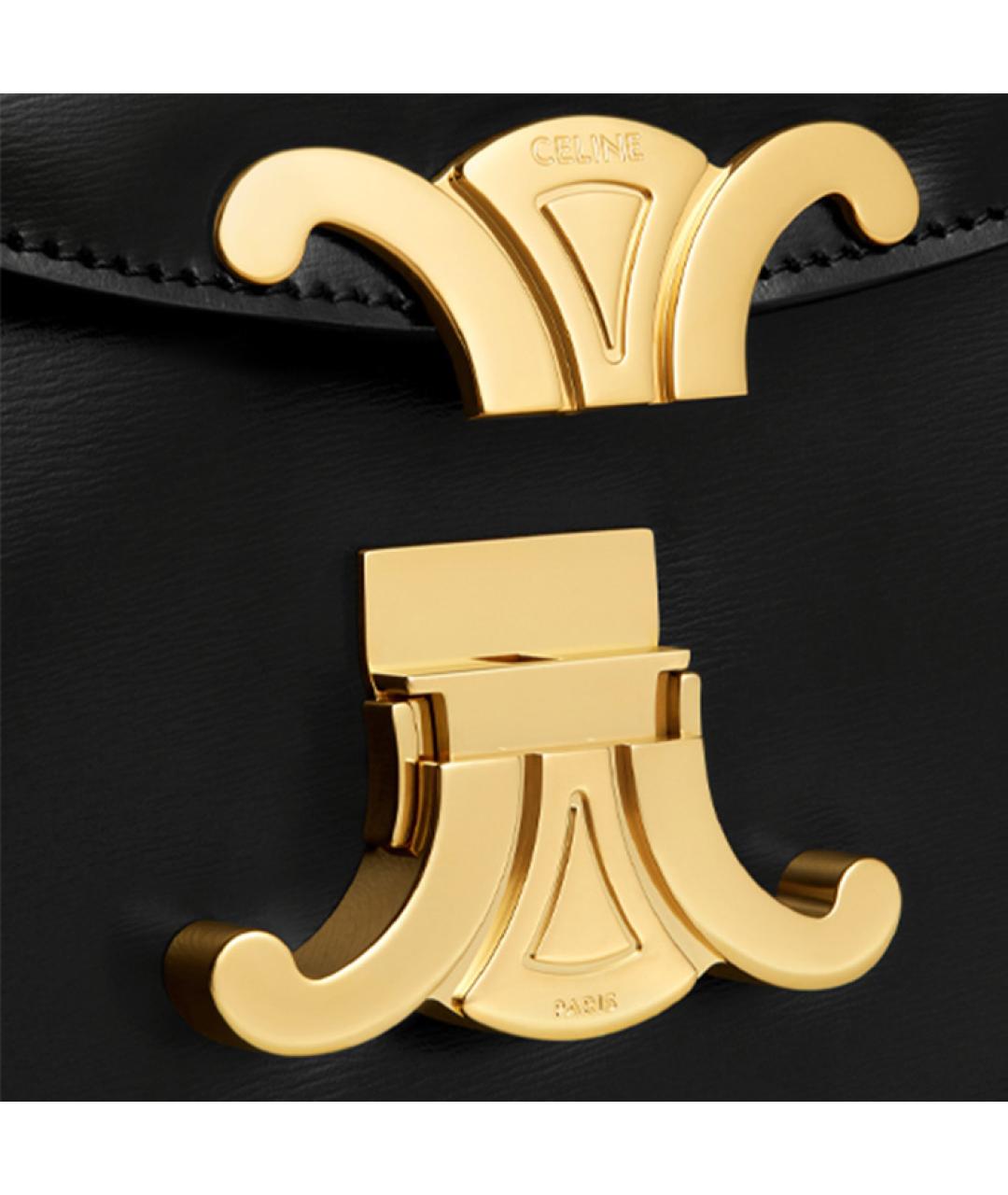 CELINE Черная кожаная сумка через плечо, фото 5