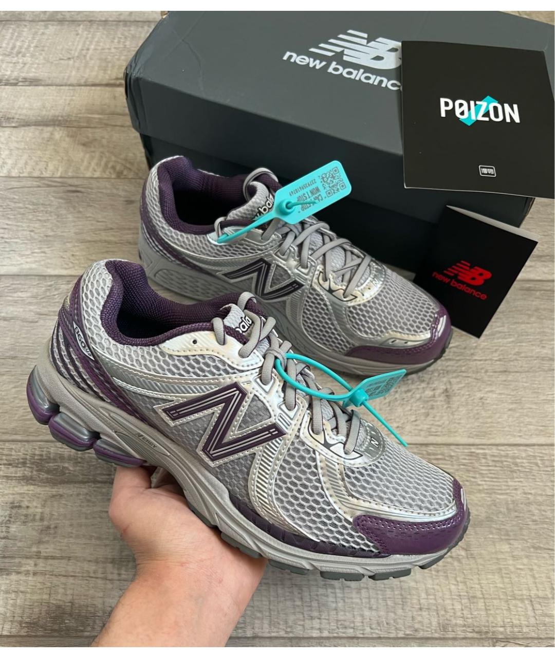 NEW BALANCE Серые текстильные высокие кроссовки / кеды, фото 2