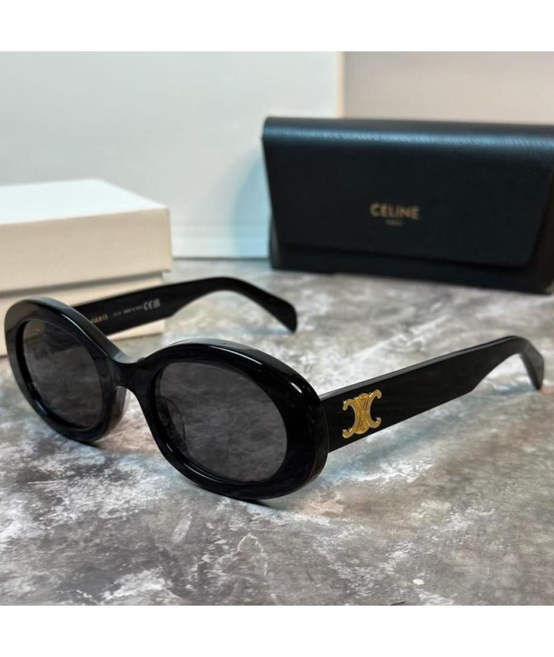 CELINE Черные пластиковые солнцезащитные очки, фото 3