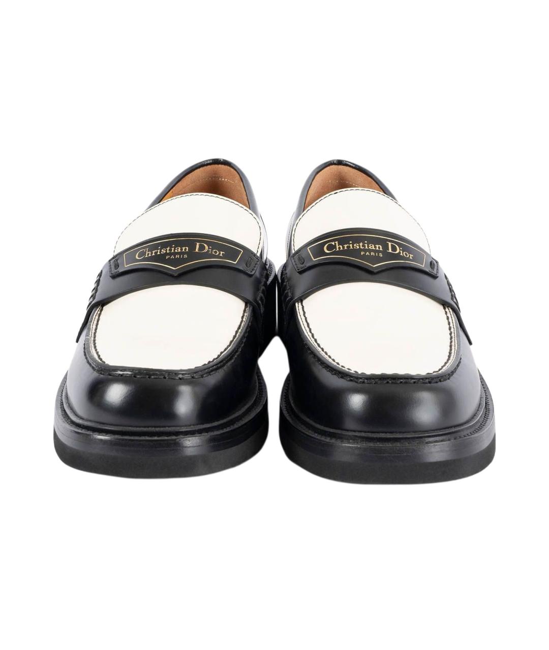 CHRISTIAN DIOR Черные кожаные лоферы, фото 3
