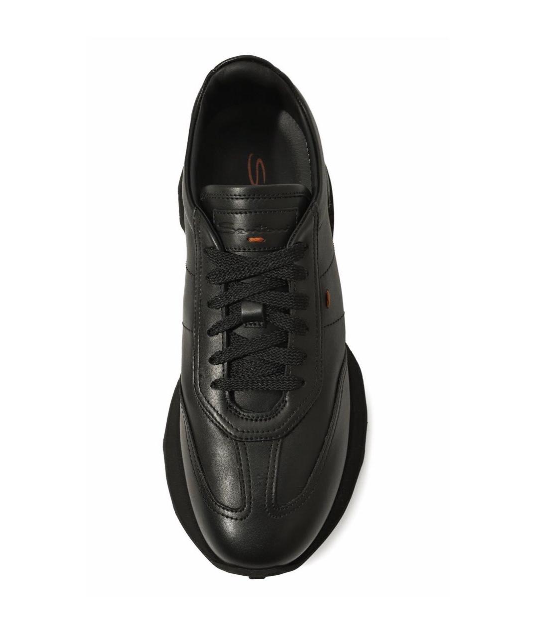 SANTONI Черные кожаные кроссовки, фото 2