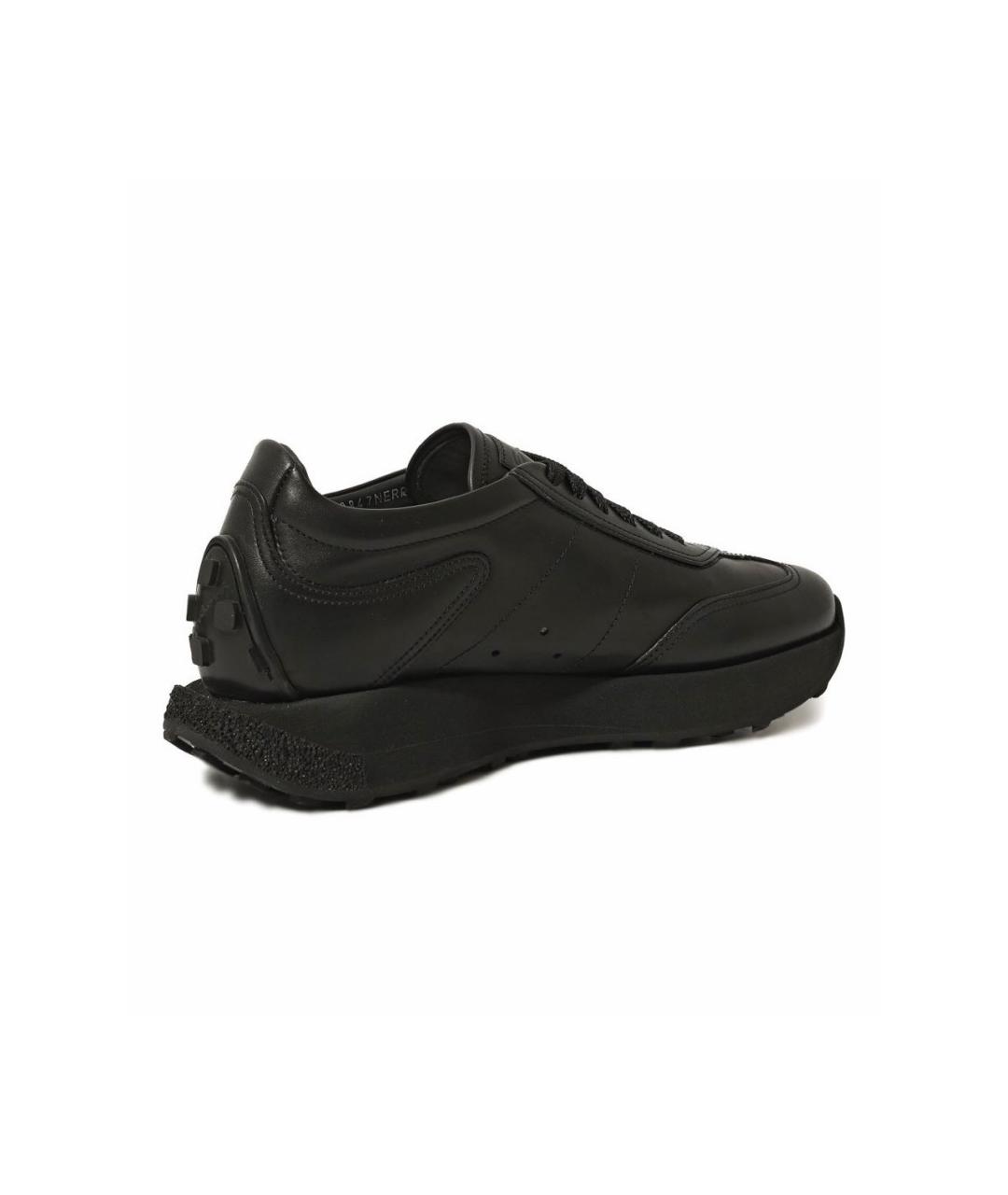 SANTONI Черные кожаные кроссовки, фото 3