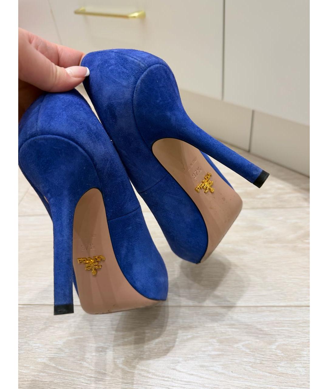 PRADA Синие замшевые туфли, фото 4