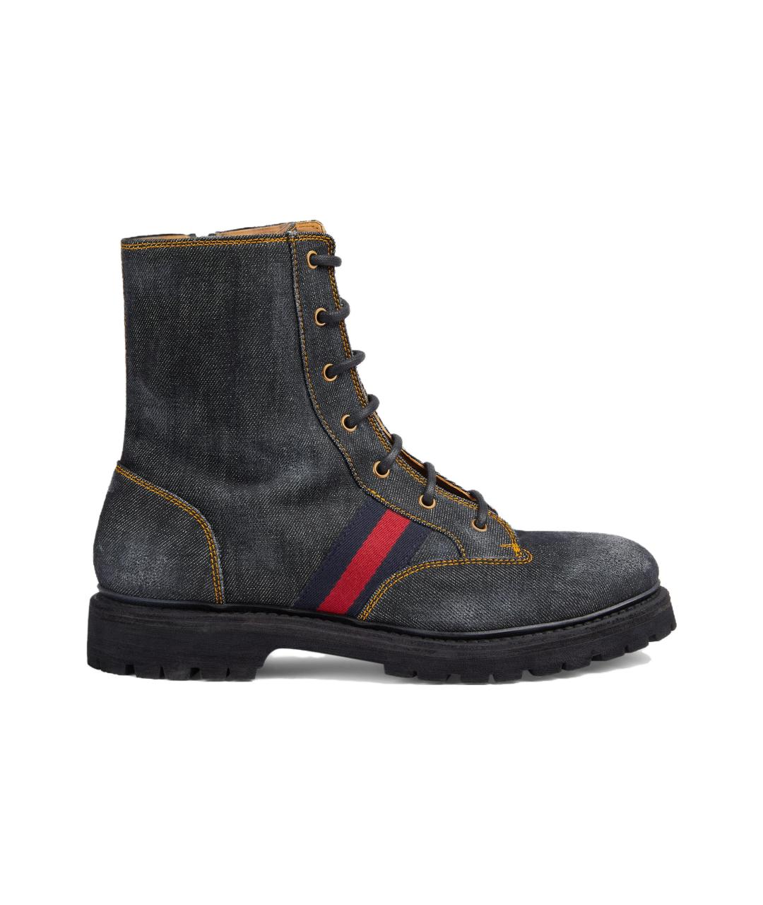 GUCCI Черные высокие ботинки, фото 1