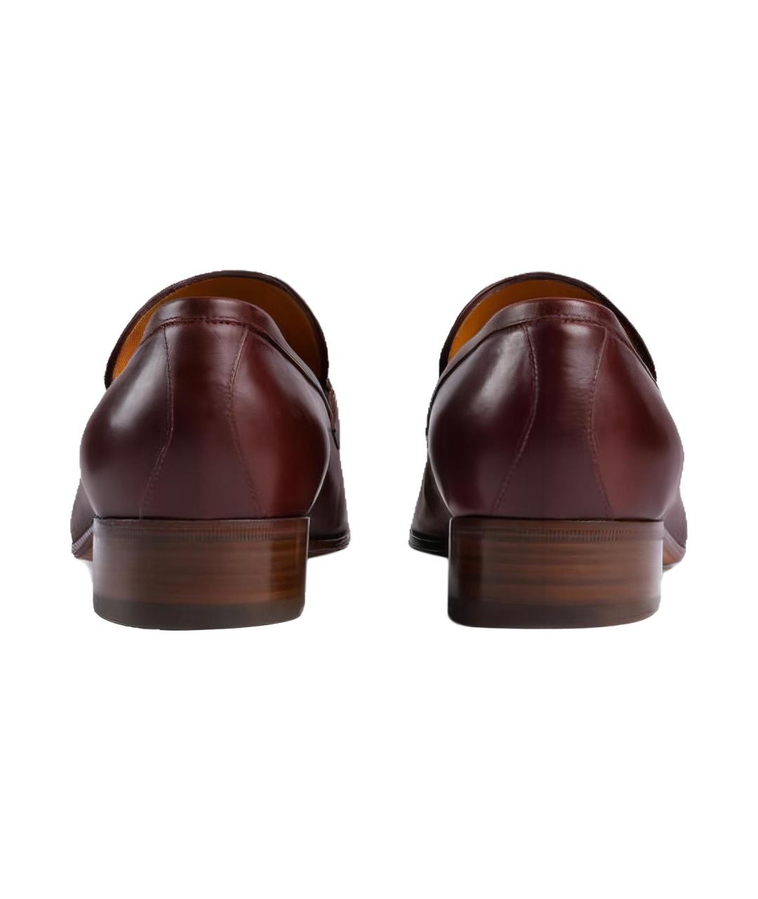 GUCCI Бордовые кожаные туфли, фото 5