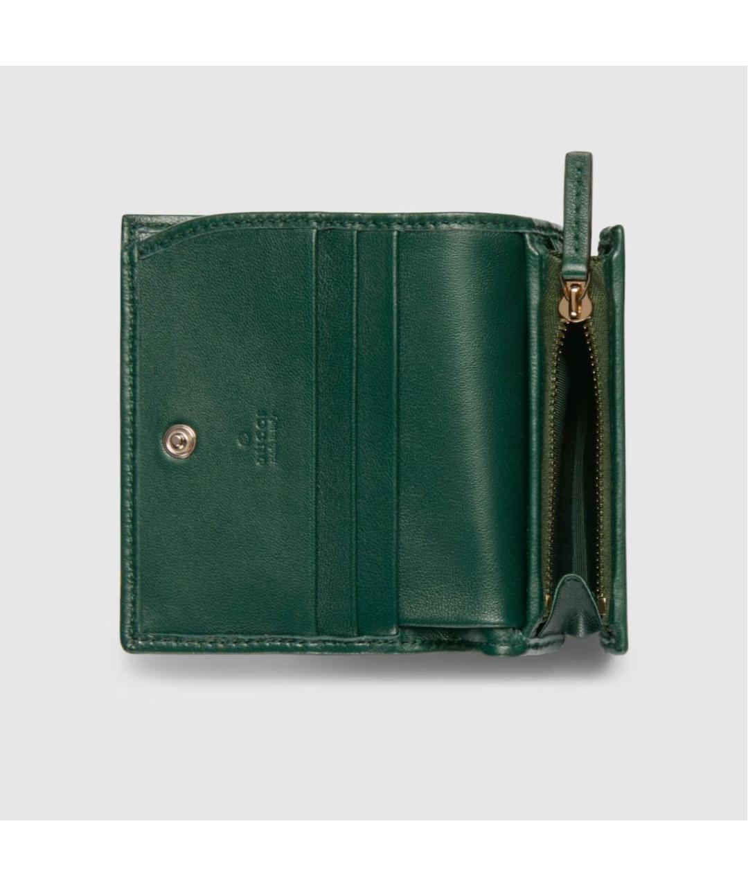 GUCCI Зеленый кожаный кошелек, фото 6