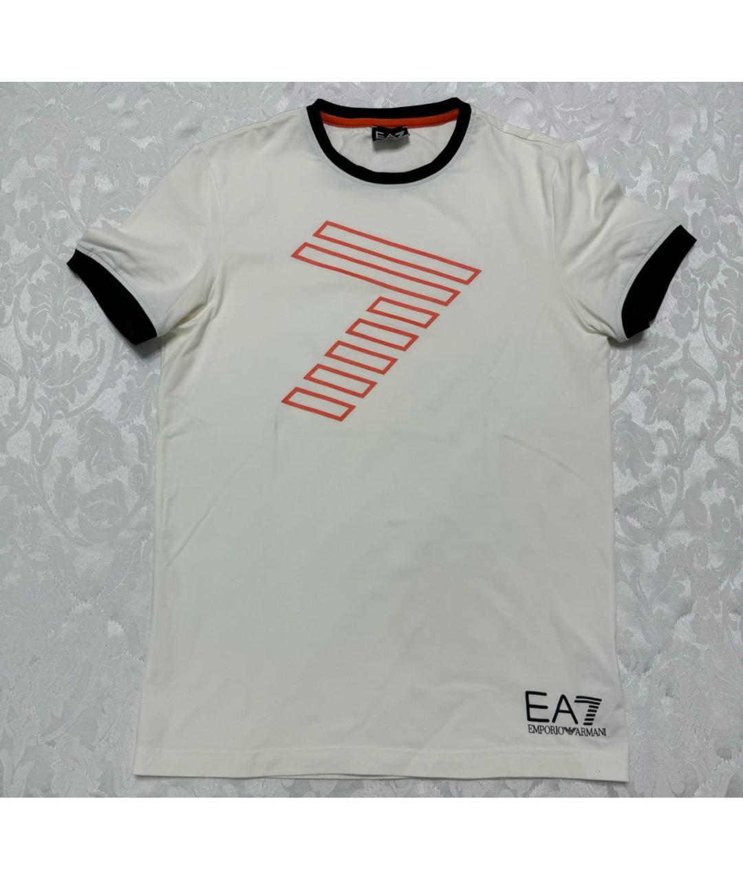 EMPORIO ARMANI Белая хлопко-эластановая футболка, фото 3