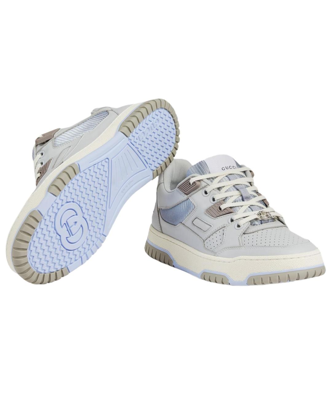 GUCCI Синие кожаные кроссовки, фото 5