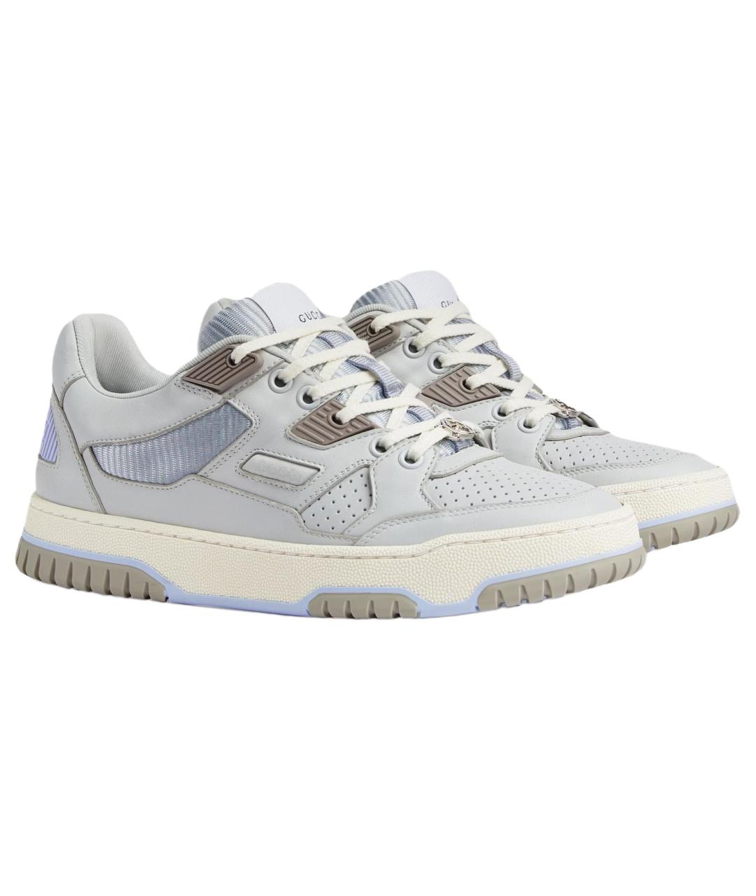 GUCCI Синие кожаные кроссовки, фото 2