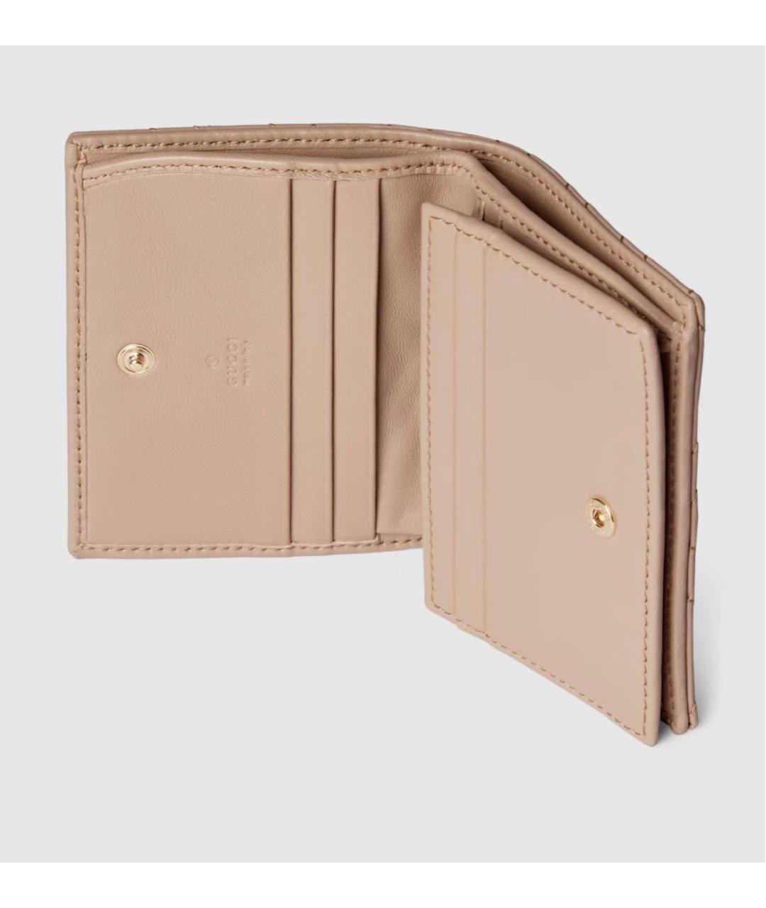 GUCCI Бежевый кожаный кошелек, фото 4