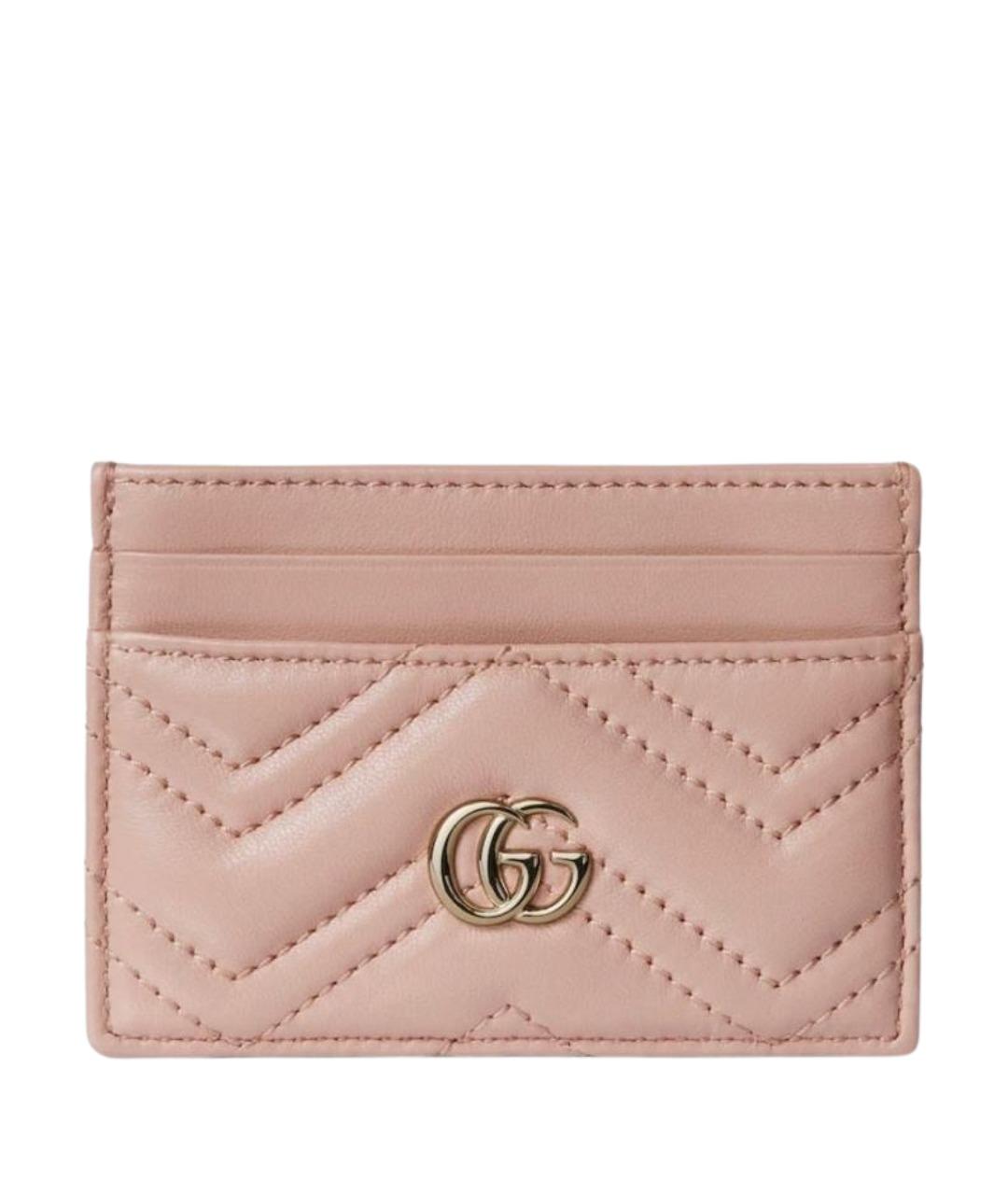 GUCCI Розовый кожаный кардхолдер, фото 1