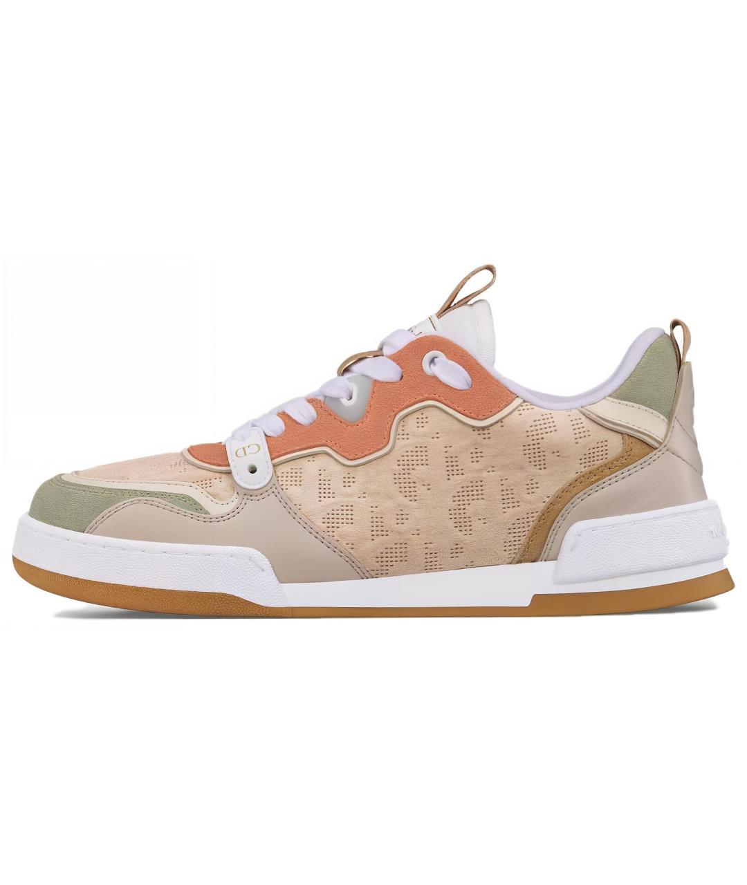 CHRISTIAN DIOR Бежевые кожаные кеды, фото 2