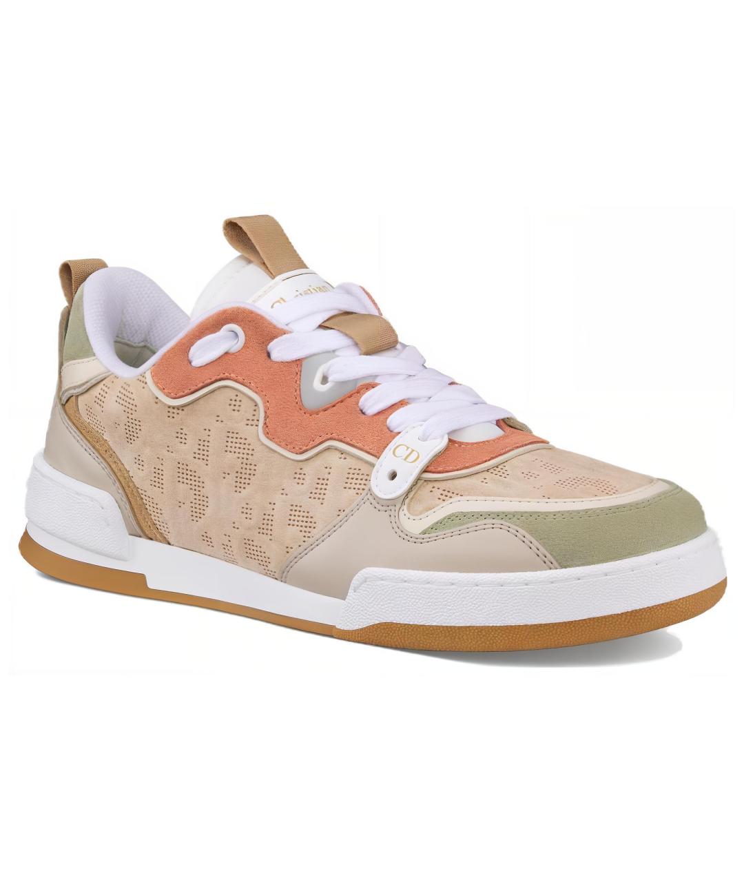 CHRISTIAN DIOR Бежевые кожаные кеды, фото 3