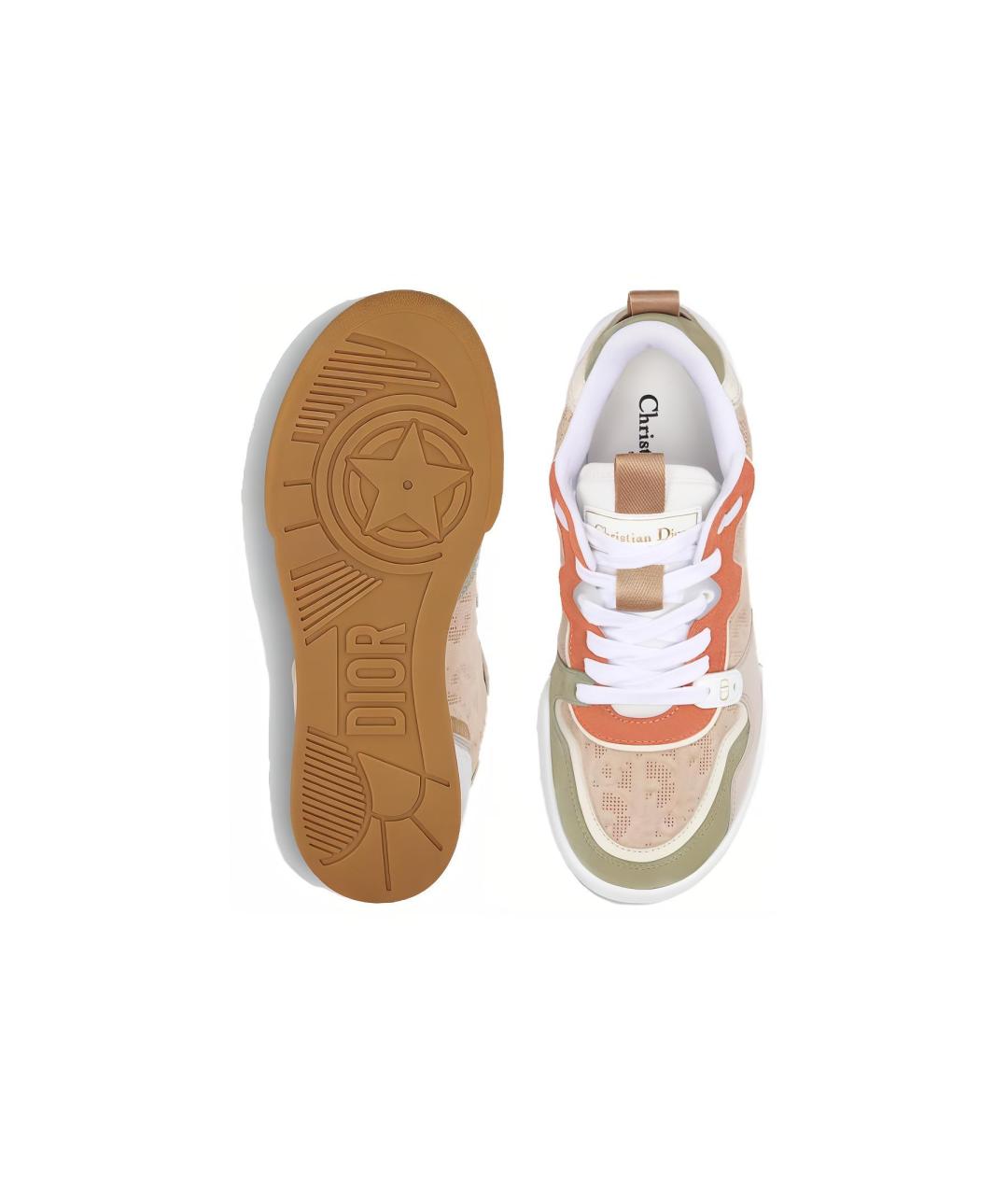 CHRISTIAN DIOR Бежевые кожаные кеды, фото 5