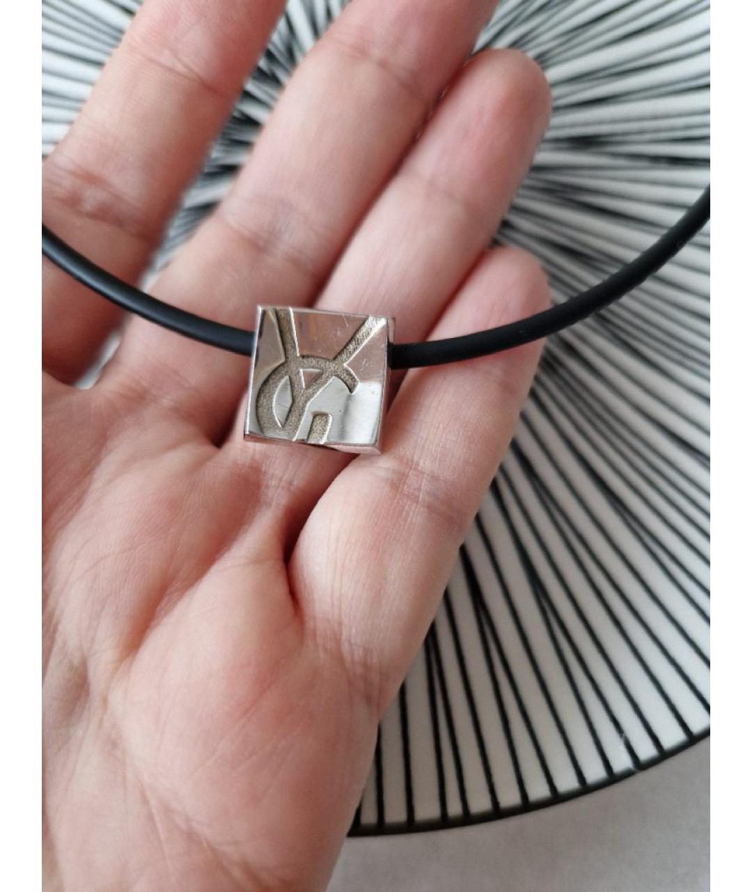 SAINT LAURENT Серебряное серебряное колье, фото 2