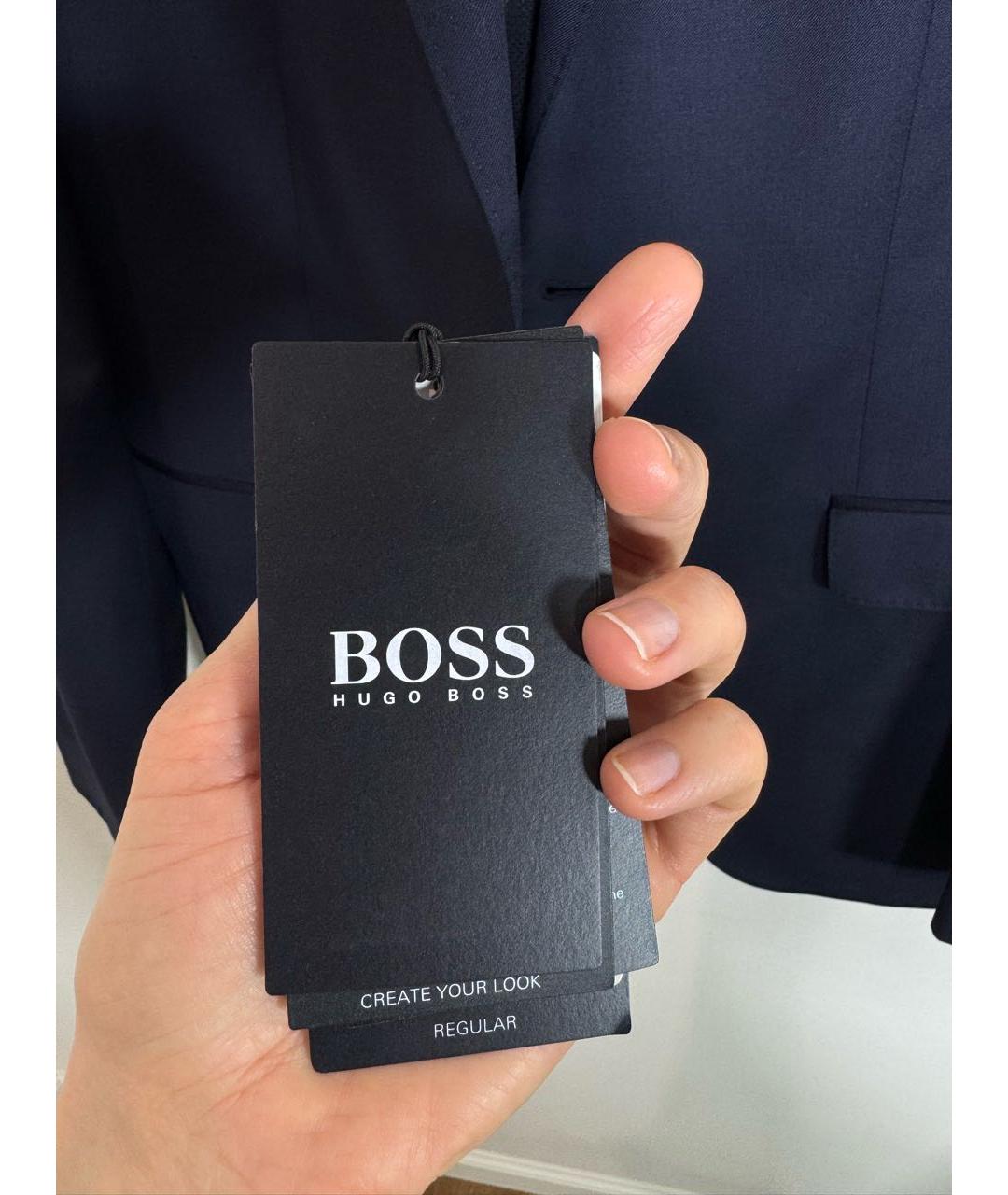 HUGO BOSS Темно-синий шерстяной пиджак, фото 5