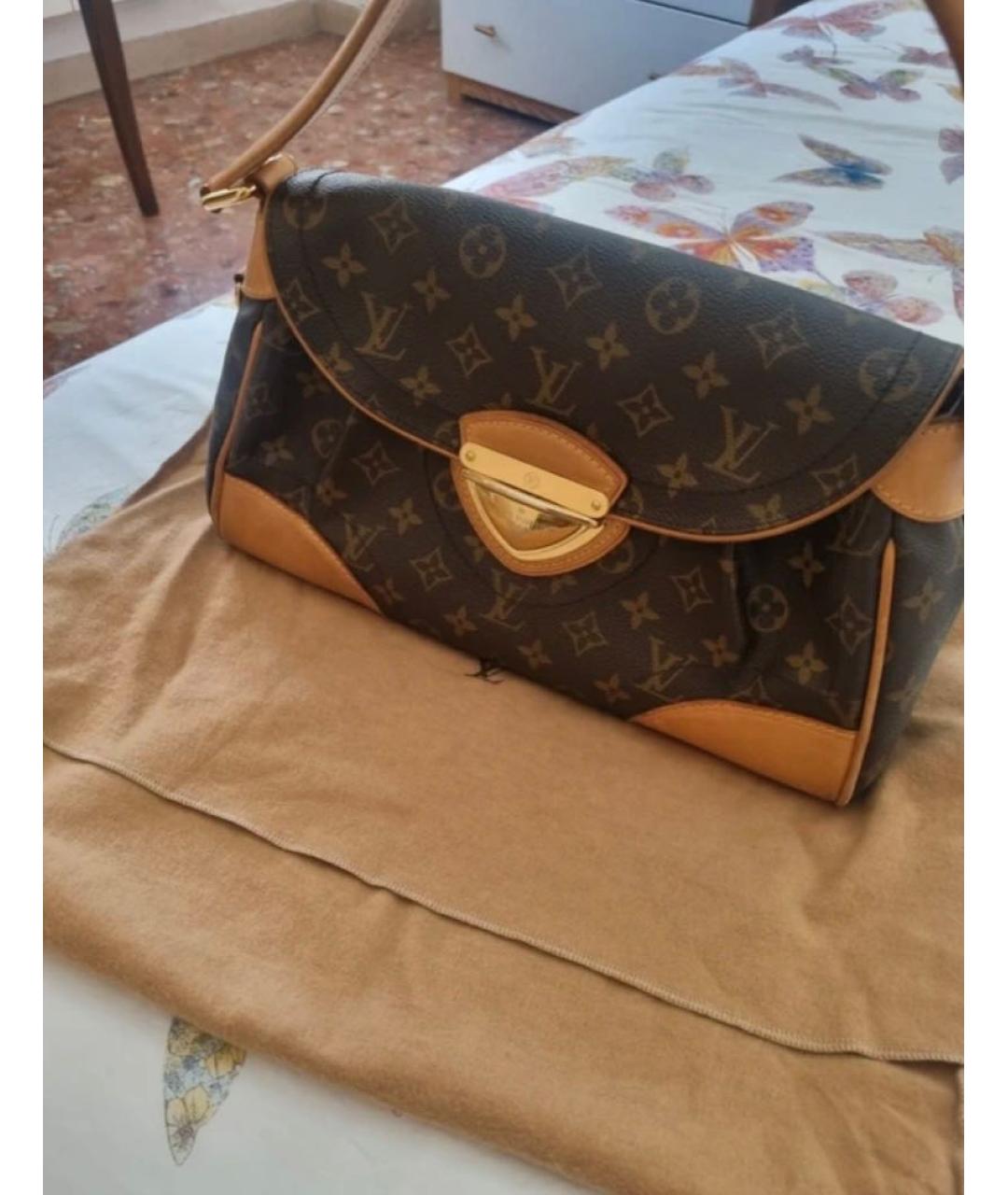 LOUIS VUITTON Коричневая кожаная сумка с короткими ручками, фото 2