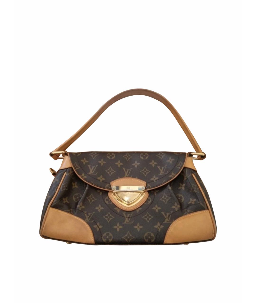 LOUIS VUITTON Коричневая кожаная сумка с короткими ручками, фото 1