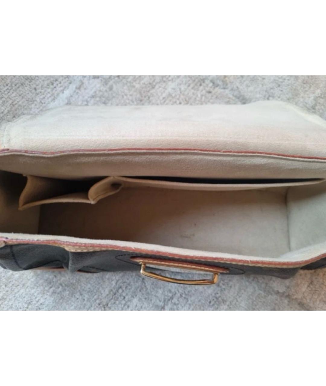 LOUIS VUITTON Коричневая кожаная сумка с короткими ручками, фото 4