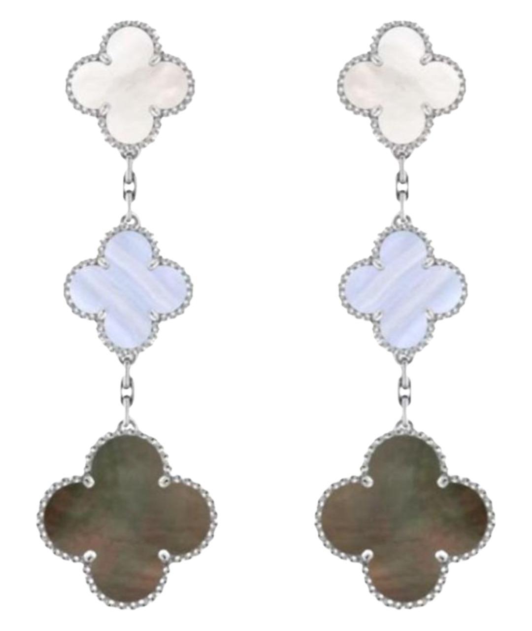 VAN CLEEF & ARPELS Серебряные серьги из белого золота, фото 1