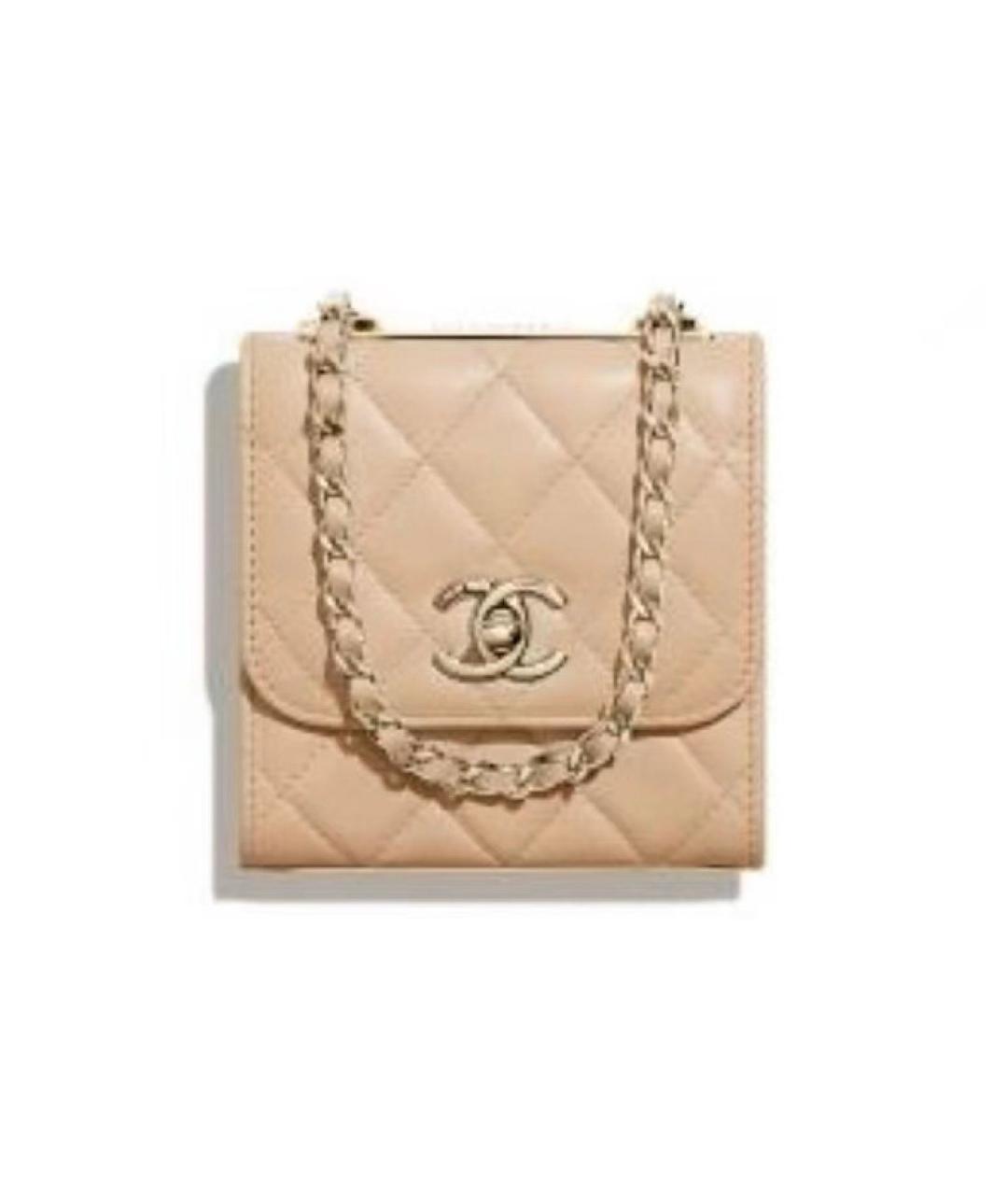 CHANEL Бежевая кожаная сумка через плечо, фото 1