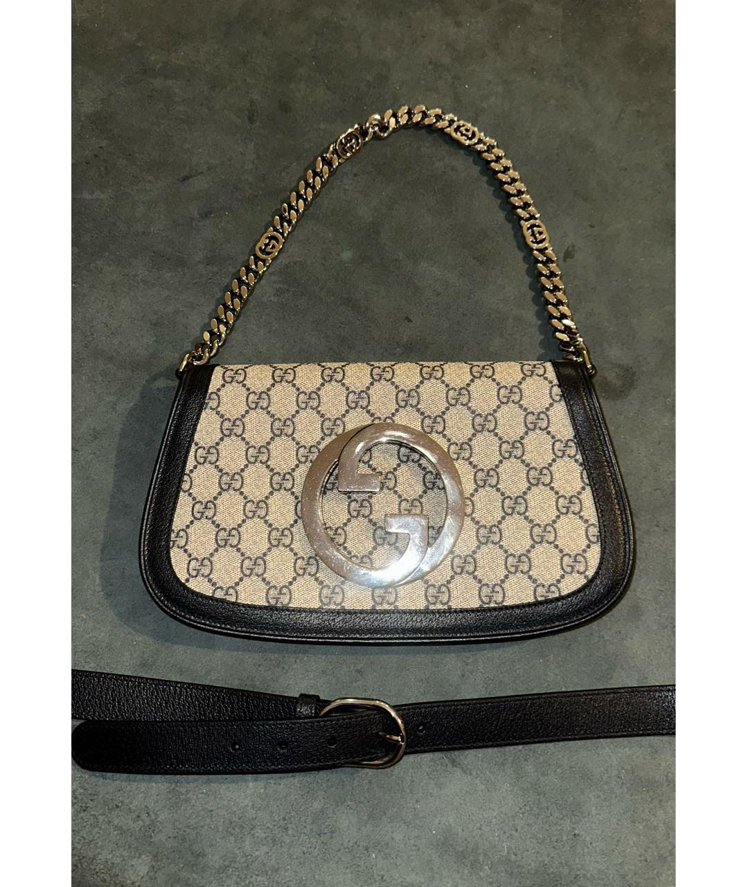 GUCCI Серая кожаная сумка через плечо, фото 8