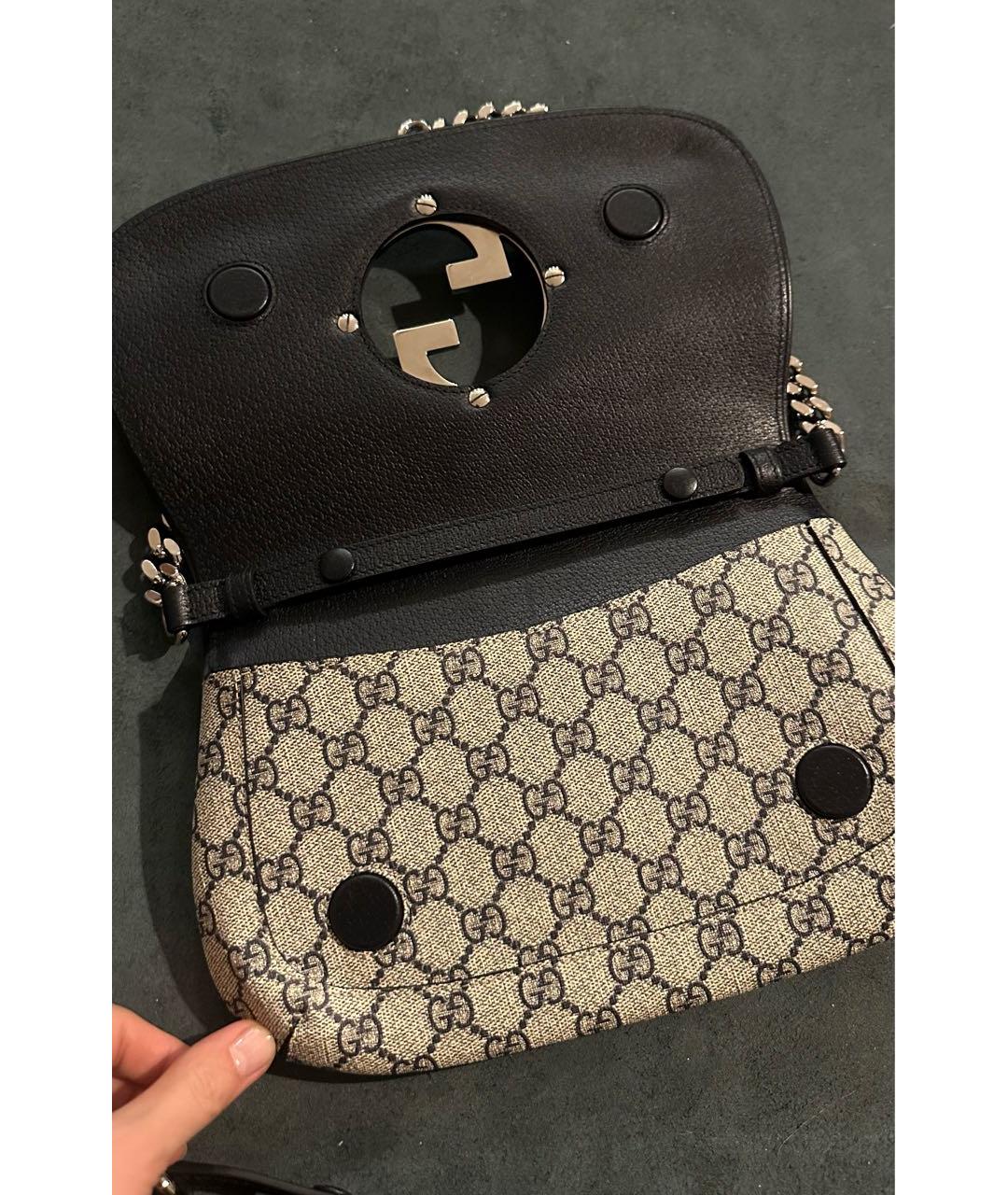 GUCCI Серая кожаная сумка через плечо, фото 5