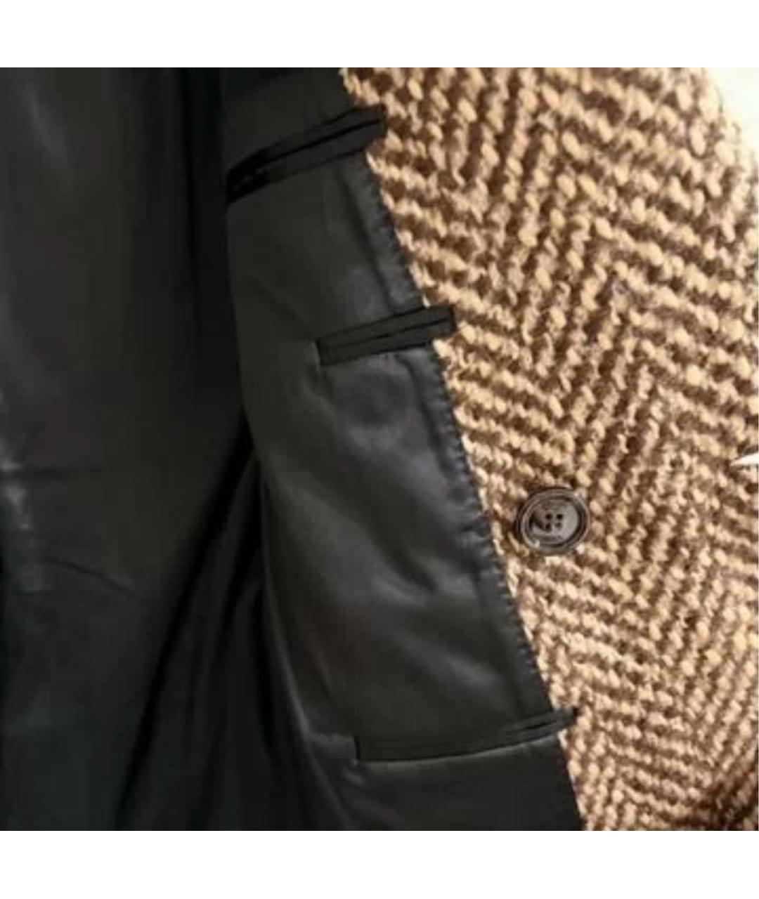 CELINE Коричневое шерстяное пальто, фото 5