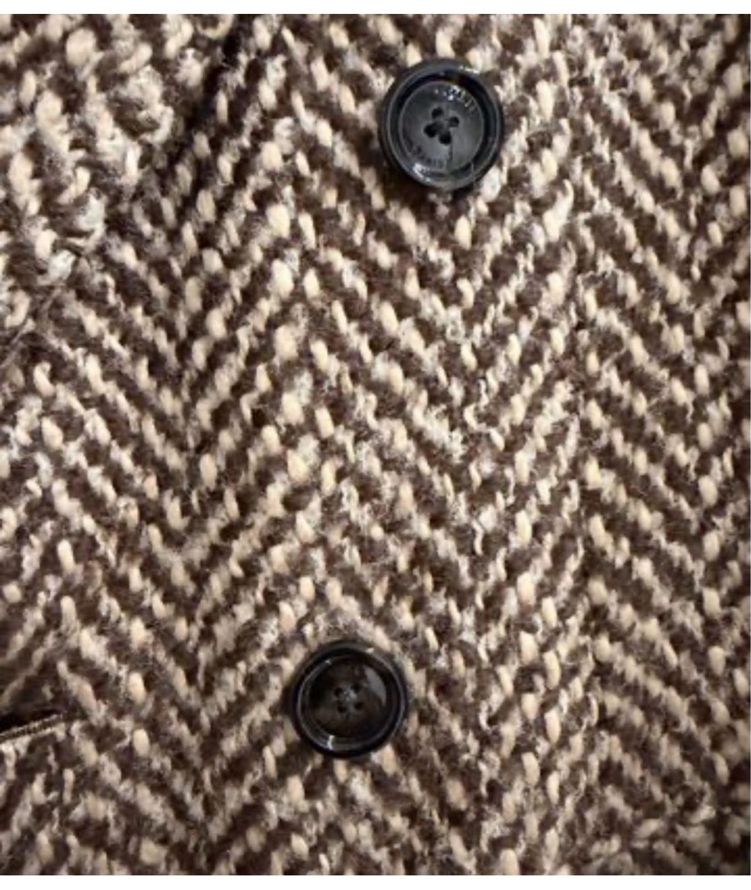 CELINE Коричневое шерстяное пальто, фото 4