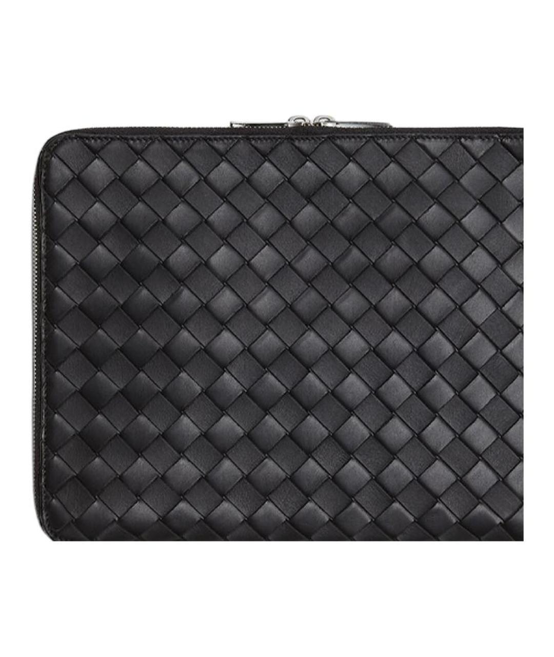 BOTTEGA VENETA Черная кожаная папка для документов, фото 3