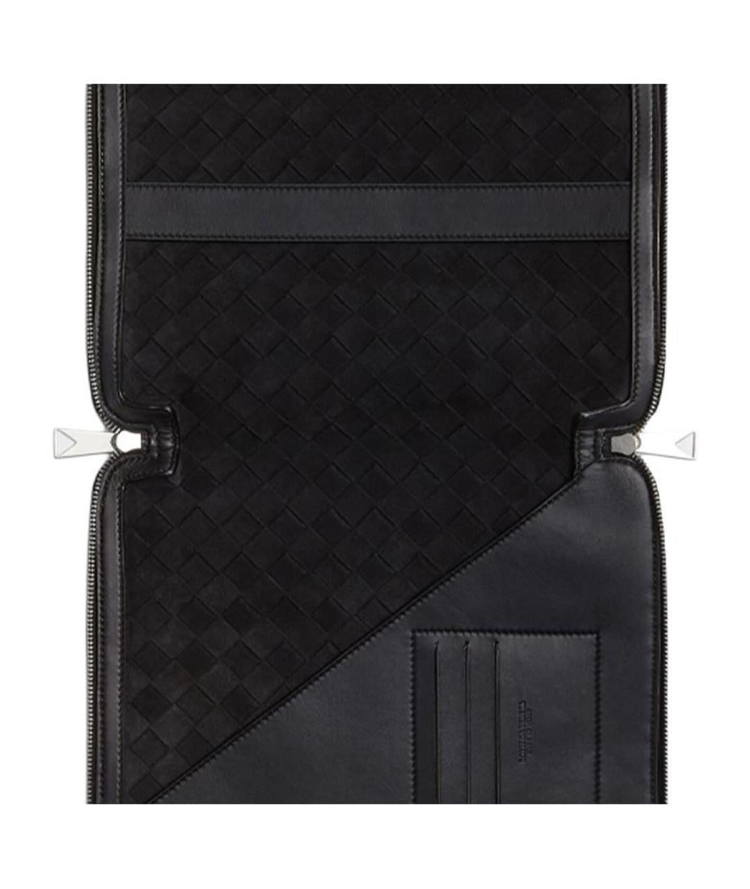 BOTTEGA VENETA Черная кожаная папка для документов, фото 2