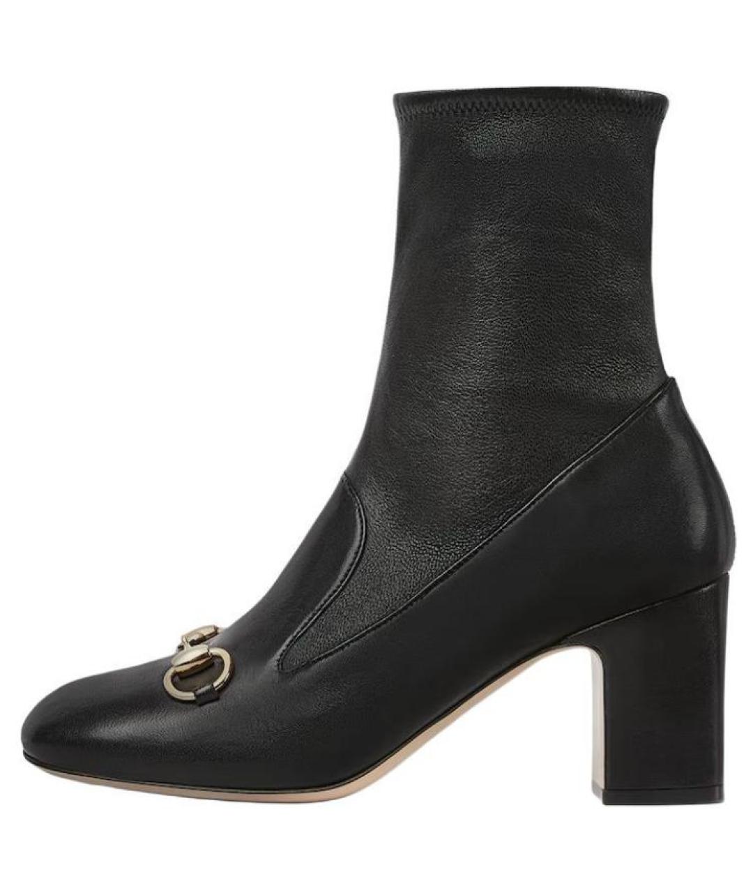 GUCCI Черные кожаные ботильоны, фото 2