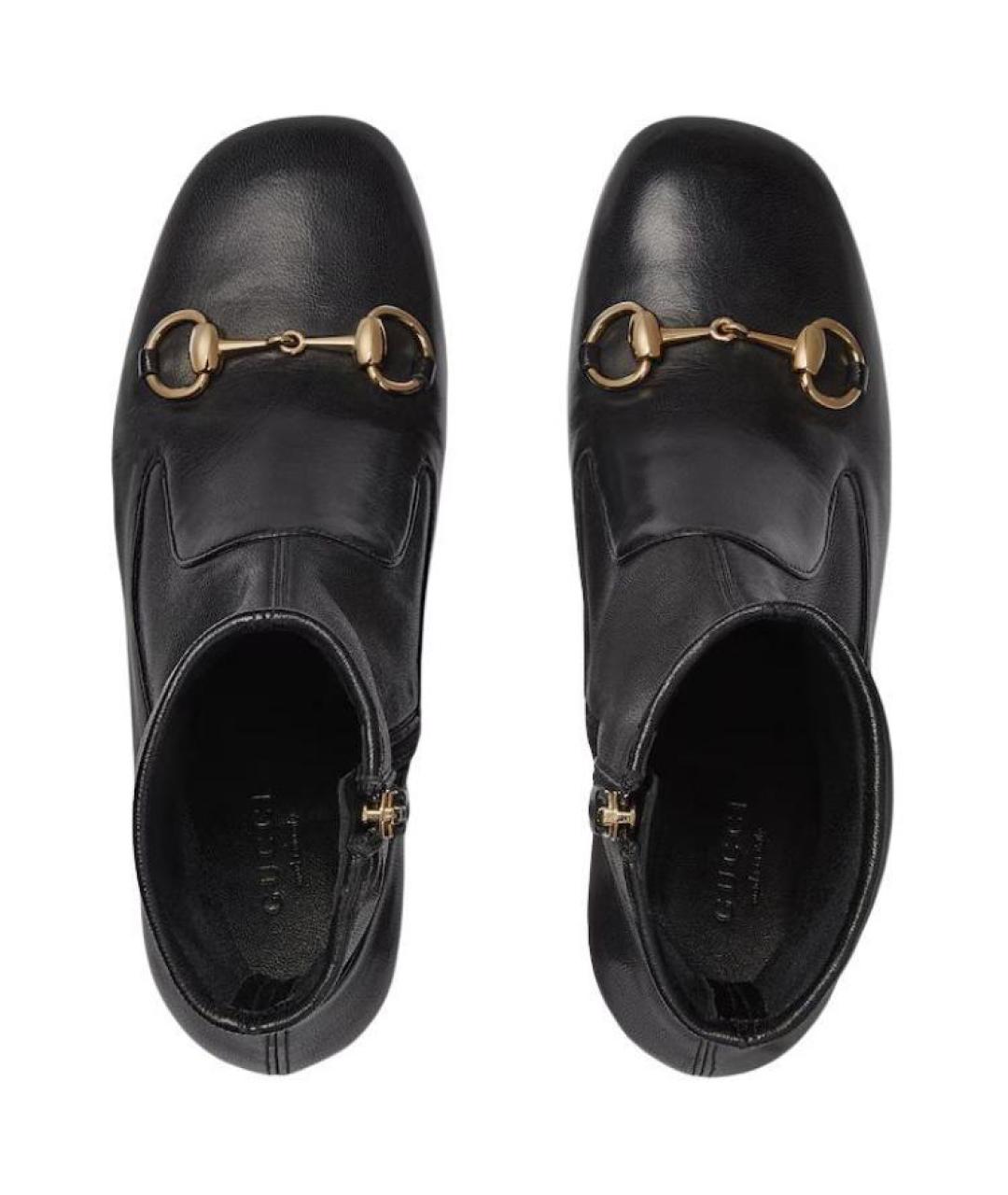 GUCCI Черные кожаные ботильоны, фото 5