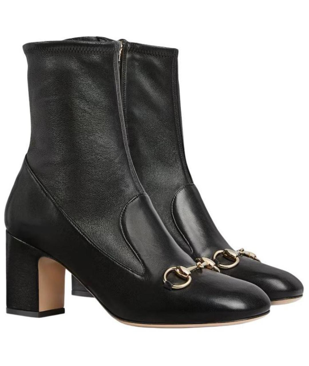 GUCCI Черные кожаные ботильоны, фото 3