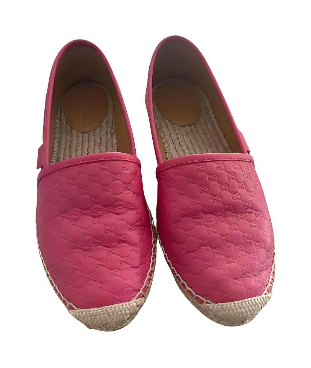 GUCCI Розовые кожаные эспадрильи, фото 3