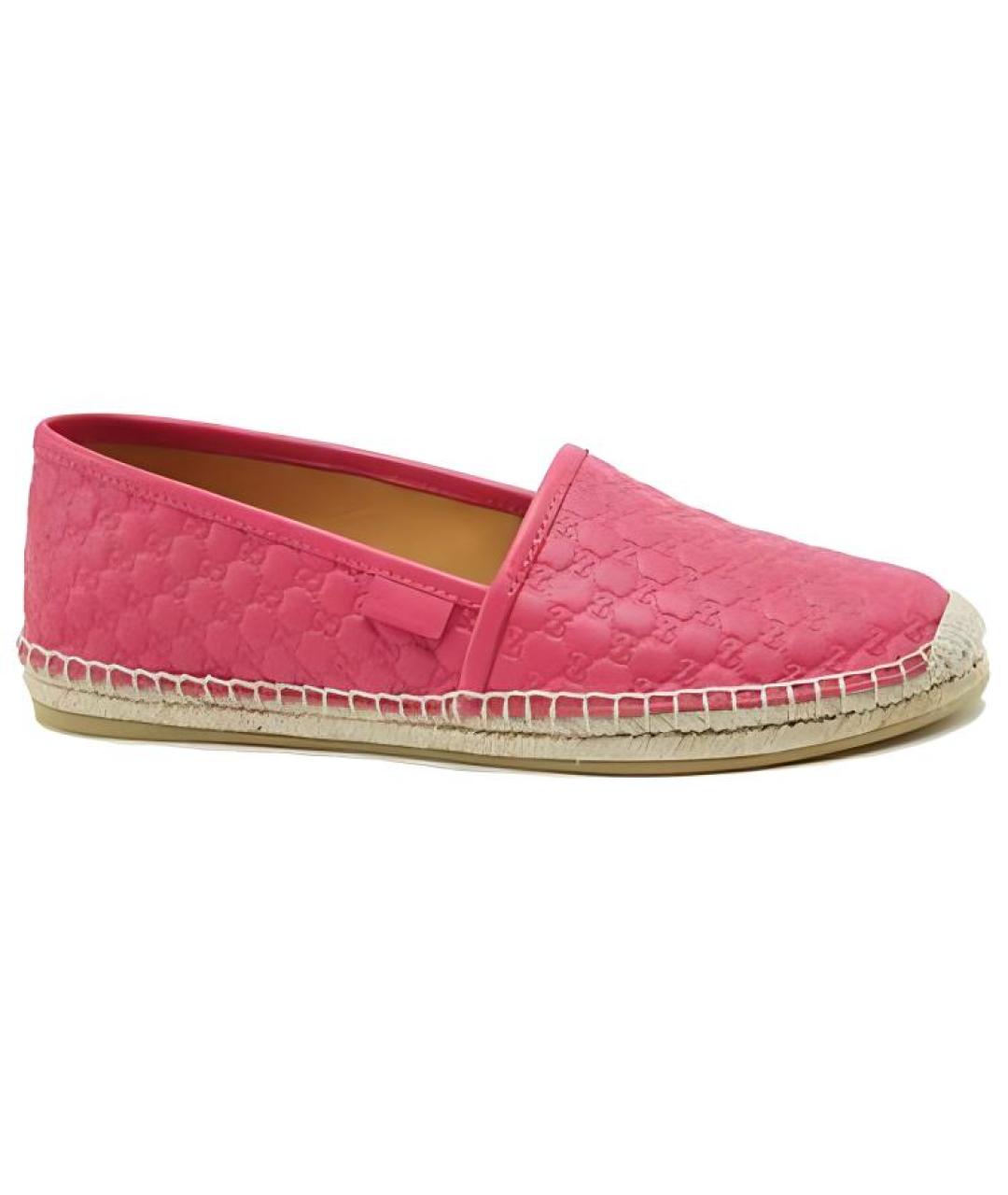 GUCCI Розовые кожаные эспадрильи, фото 2