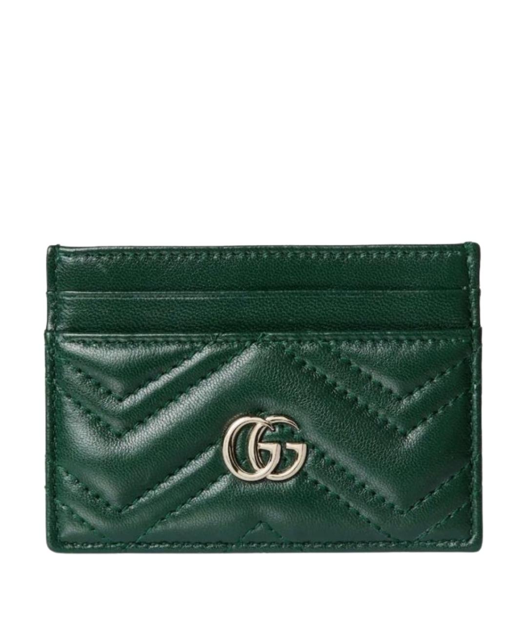 GUCCI Зеленый кожаный кардхолдер, фото 1