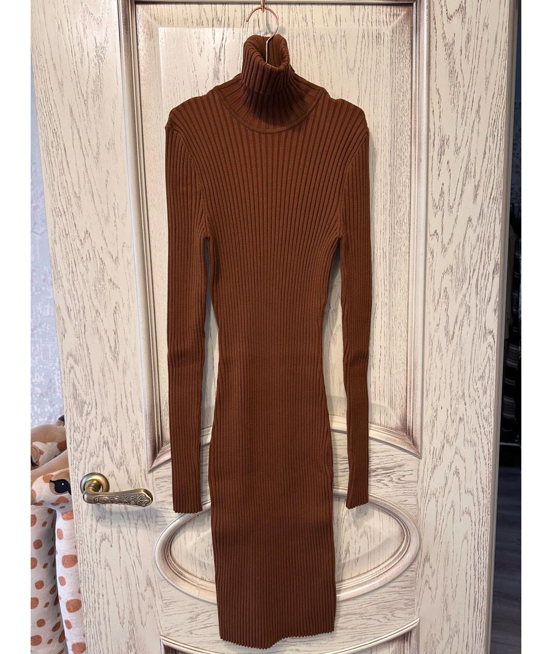 WOLFORD Коричневое шерстяное повседневное платье, фото 6