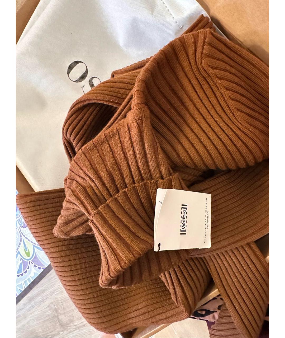 WOLFORD Коричневое шерстяное повседневное платье, фото 3