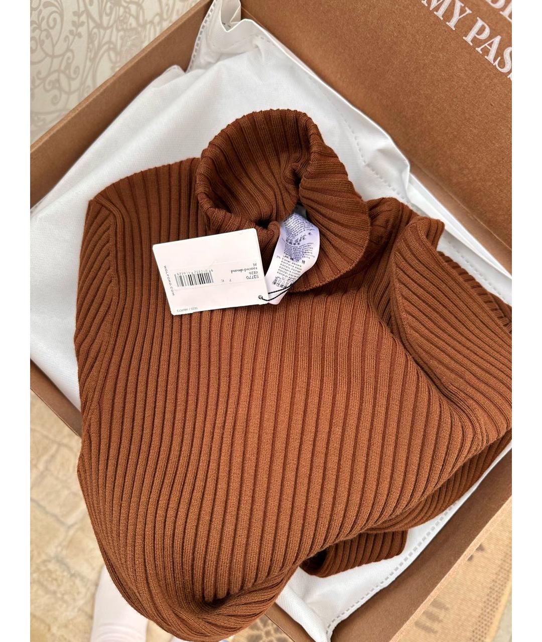 WOLFORD Коричневое шерстяное повседневное платье, фото 5