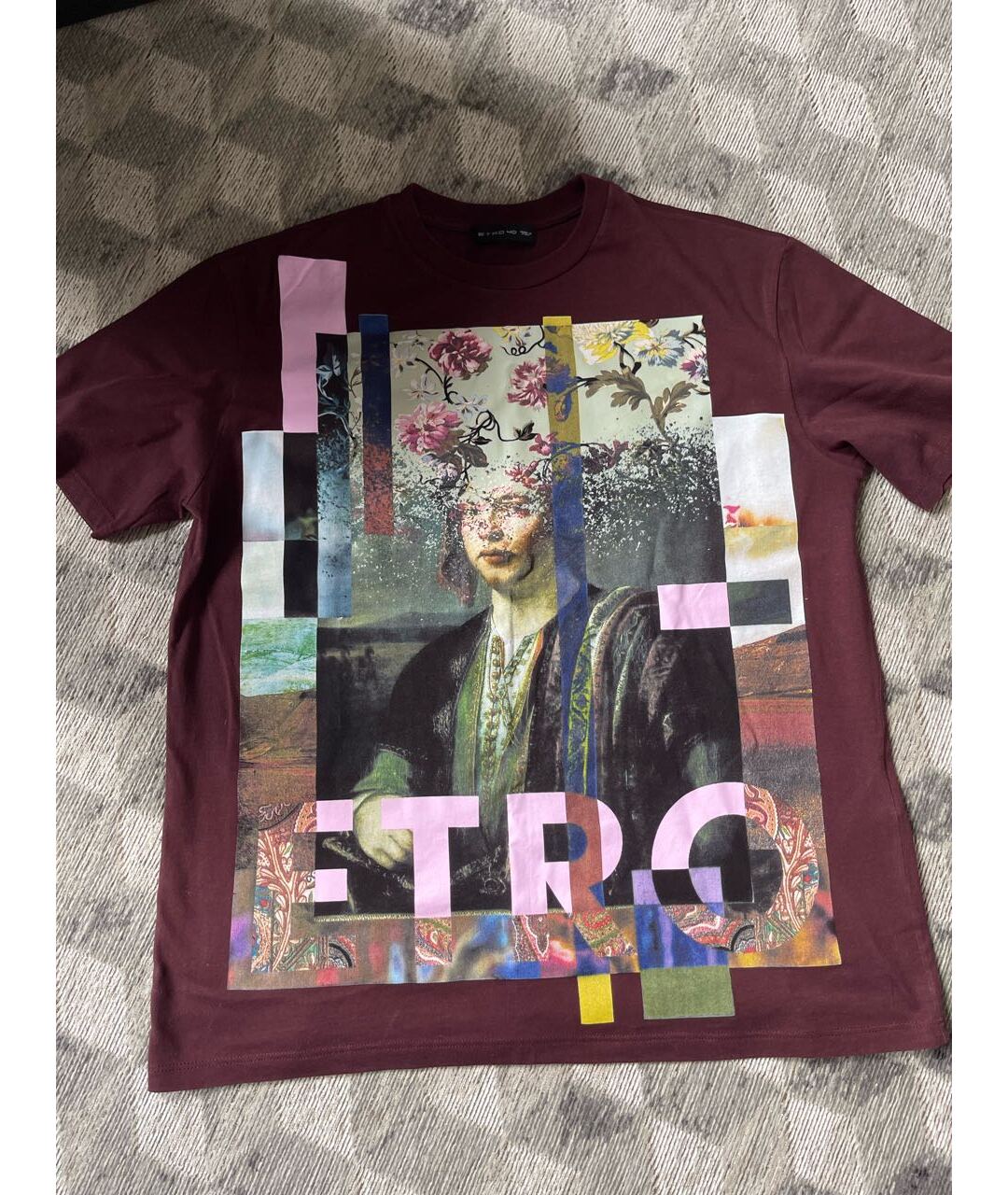 ETRO Бордовая хлопковая футболка, фото 6