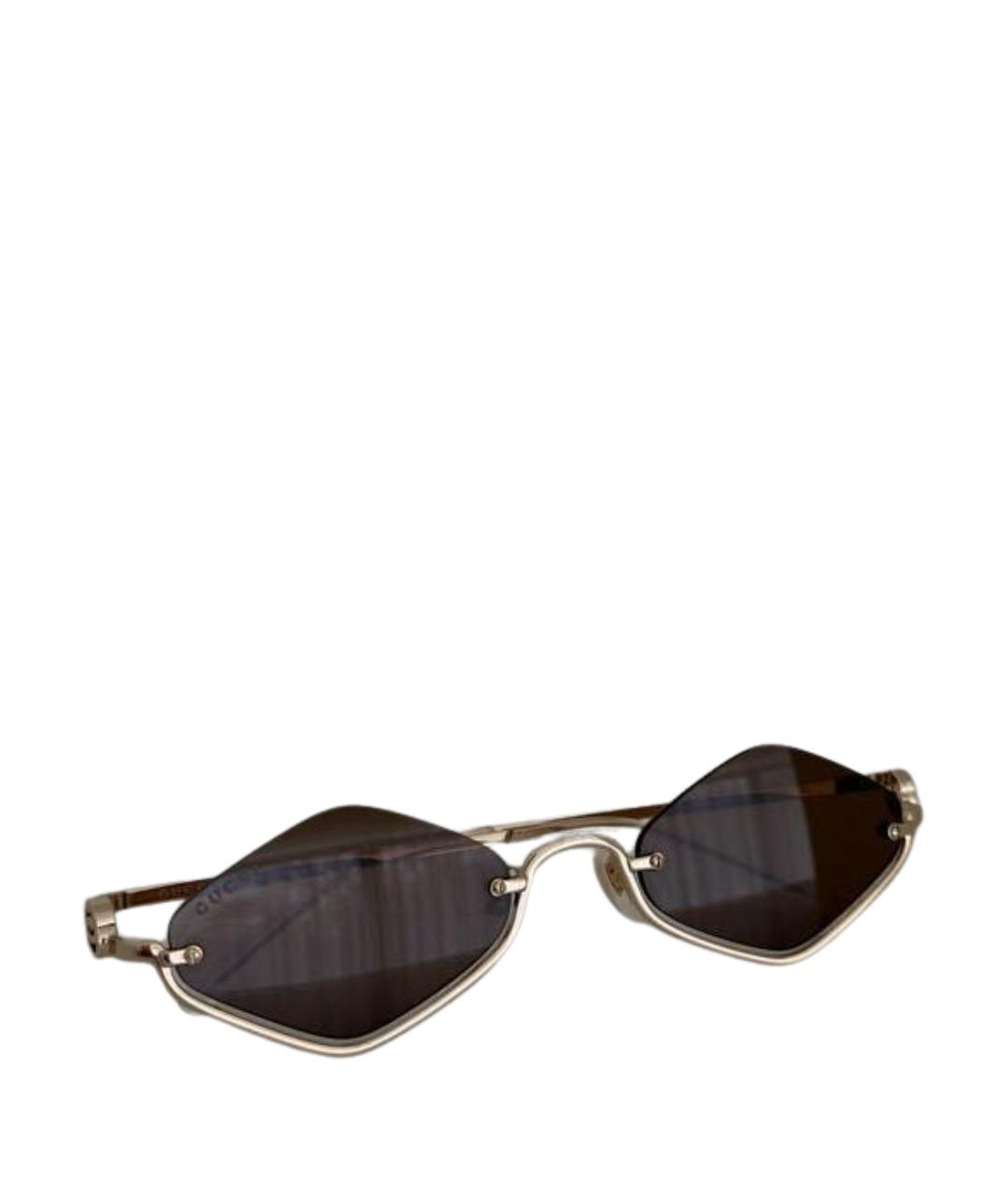 GUCCI Коричневые металлические солнцезащитные очки, фото 1