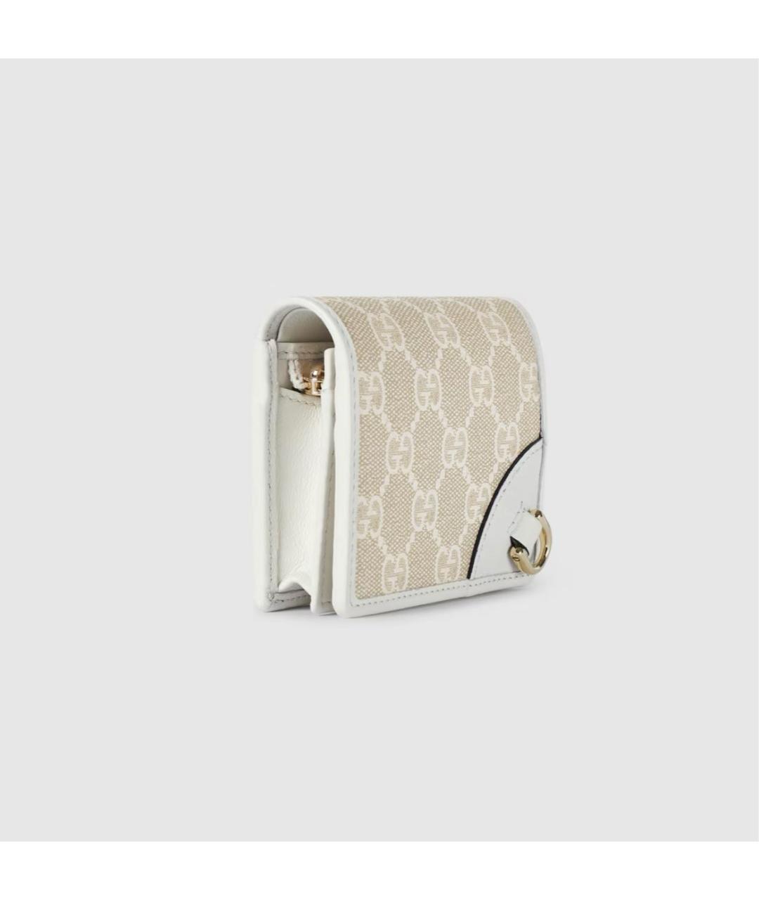 GUCCI Бежевый кожаный кошелек, фото 3