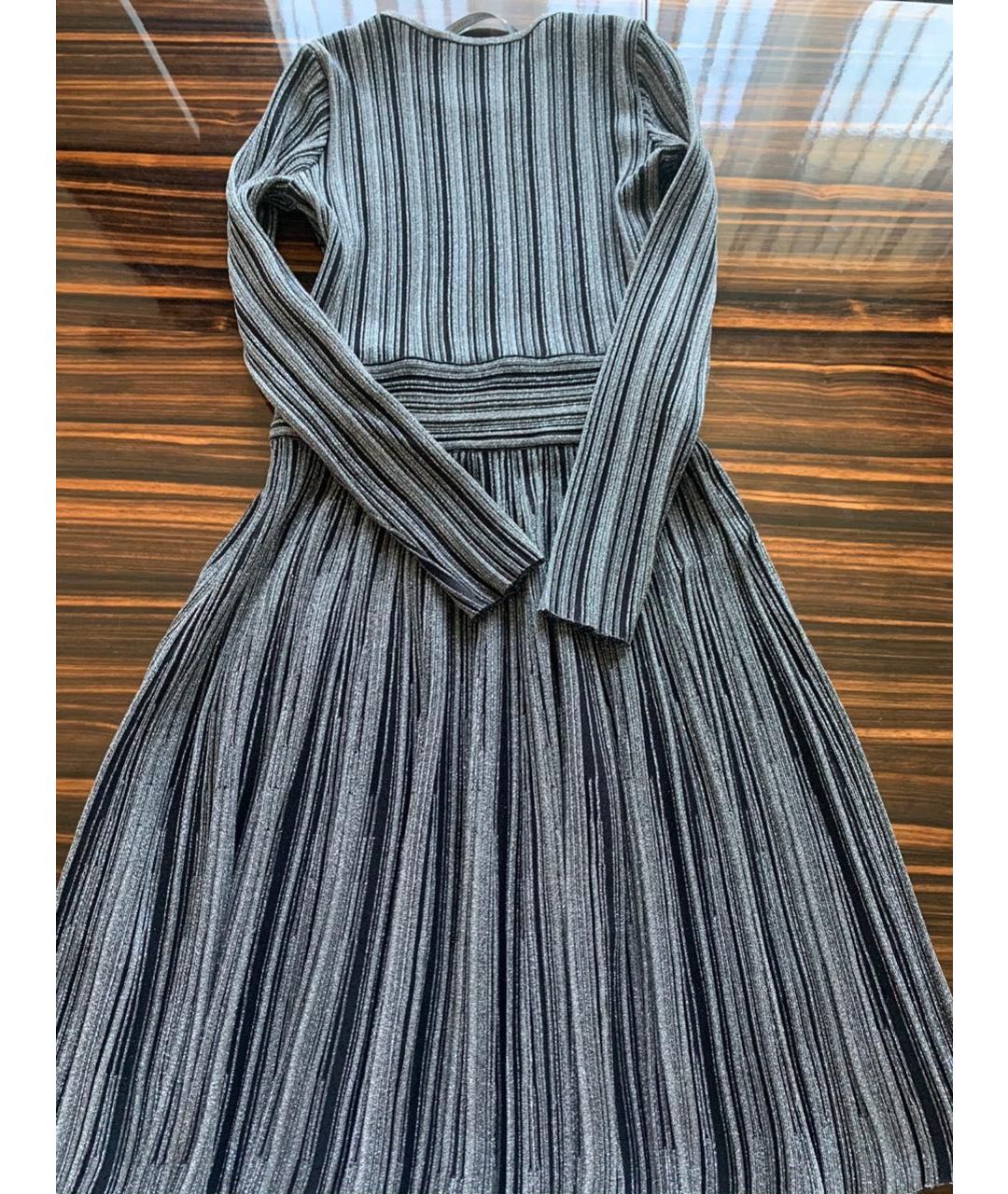 ANTONINO VALENTI Серебряное вискозное коктейльное платье, фото 4
