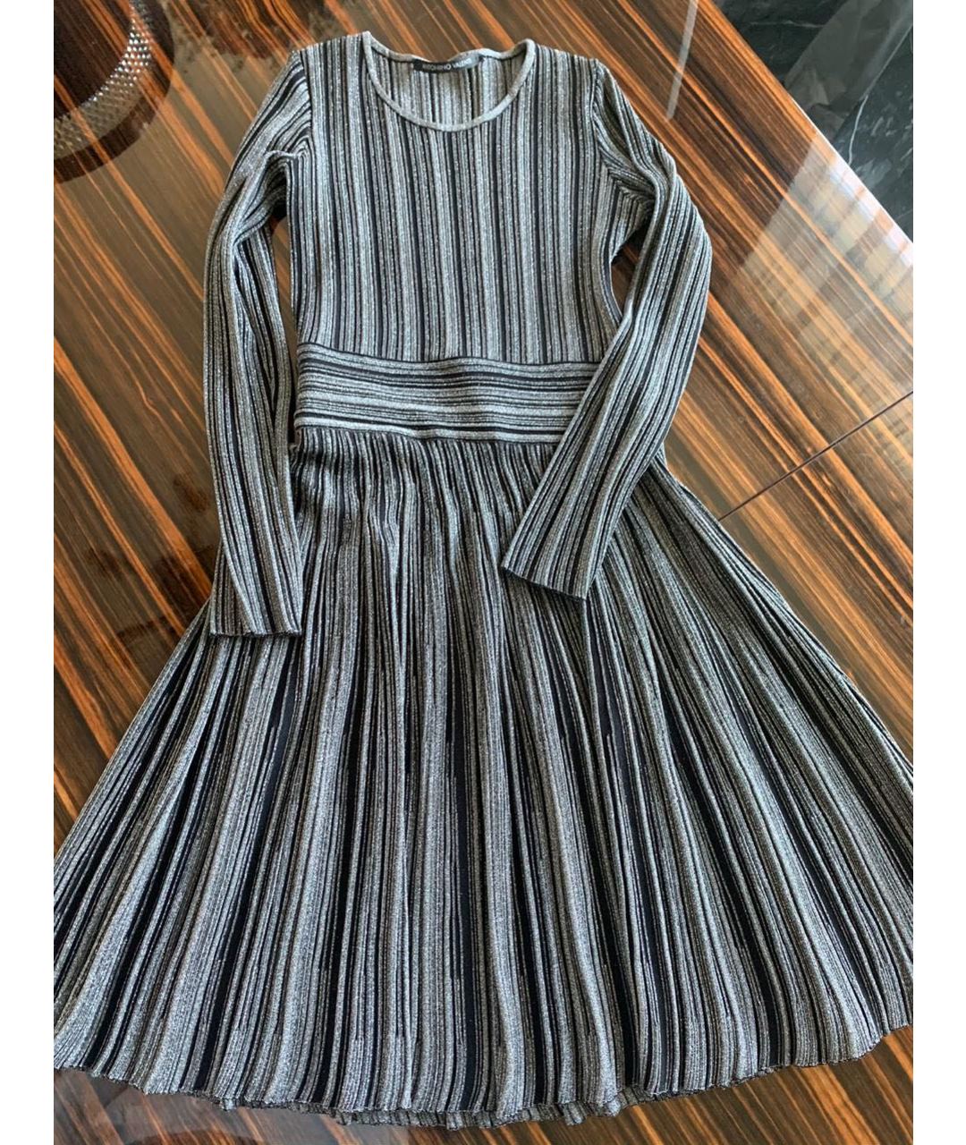 ANTONINO VALENTI Серебряное вискозное коктейльное платье, фото 3