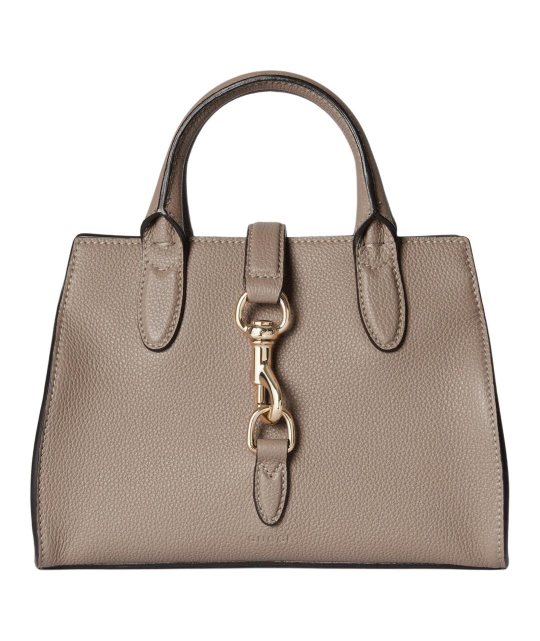 GUCCI Бежевая кожаная сумка тоут, фото 1