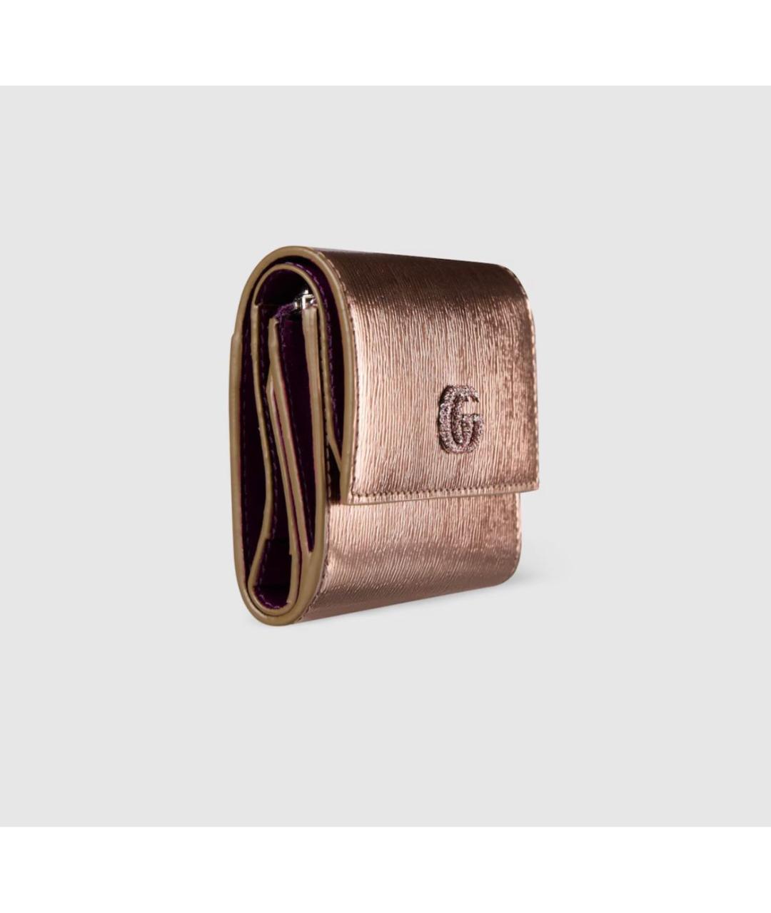 GUCCI Золотой кожаный кошелек, фото 2