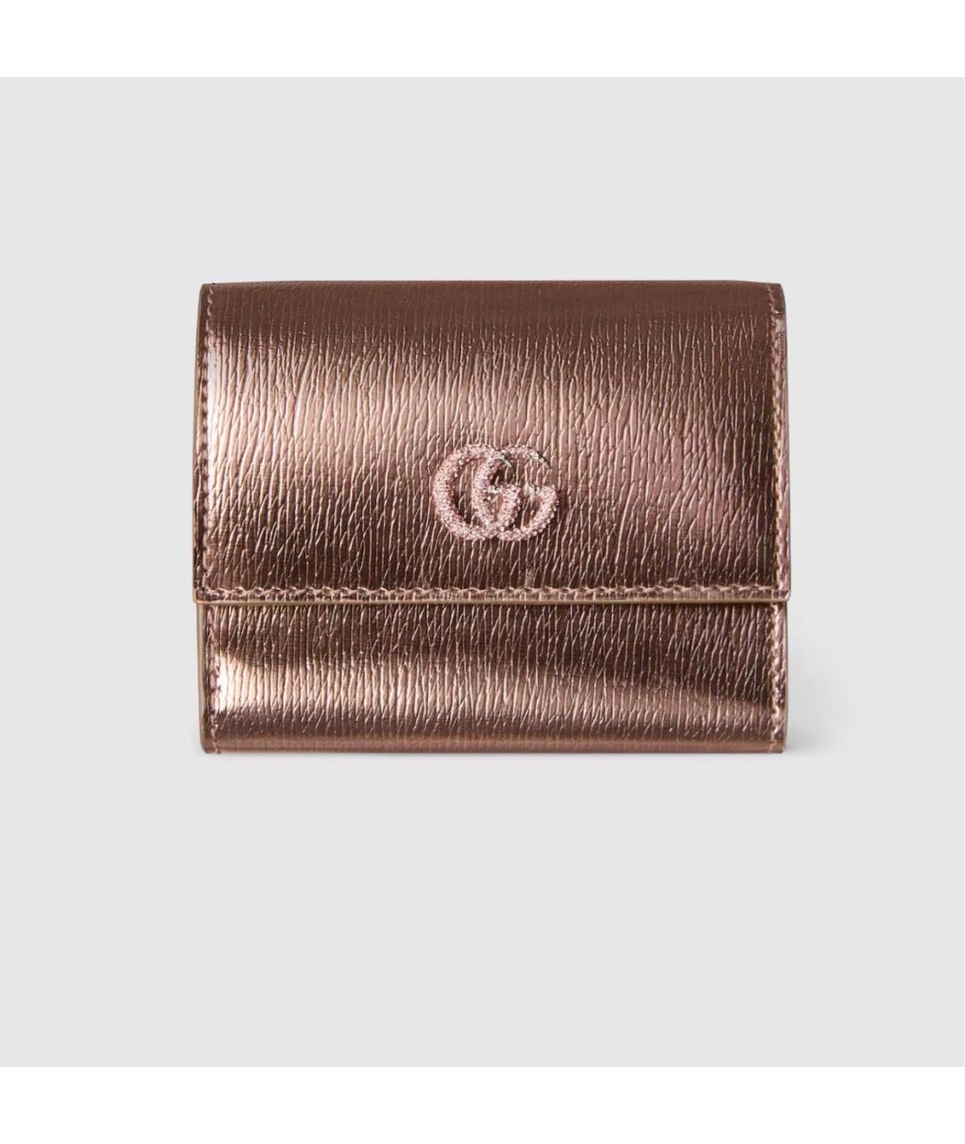 GUCCI Золотой кожаный кошелек, фото 5